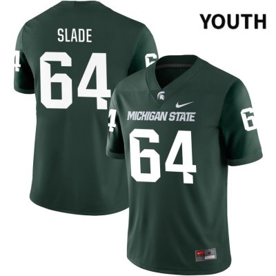 Youth Michigan State Spartans NCAA #64 Jacob Slade Green NIL 2022 Authentic Nike Stitched College Football Jersey EX32W41SU